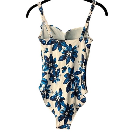 Floral One-Piece Swimsuit with Blue Tropical Print and Multi-Cup Support B52 - Picture 2 of 9